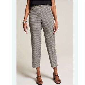 J. Jill linen stretch straight leg cropped pants gingham pattern size S